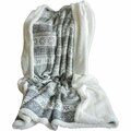 Daphnes Dinnette Fleece Sherpa Blanket Throw - Gray Snowflakes DA3205775
